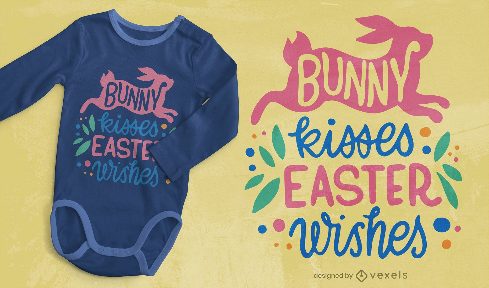 Diseño de camiseta de salto de conejito de vacaciones de Pascua