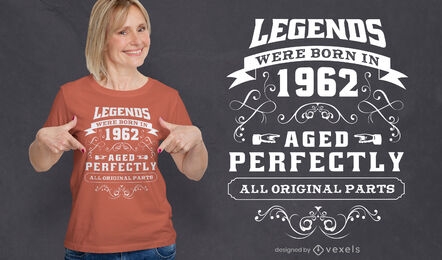Born in 1962 quote vintage t-shirt design