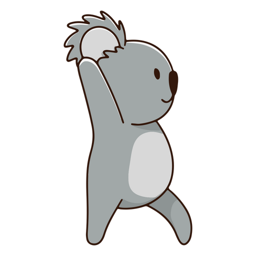 Yogui koala color stroke standing PNG Design