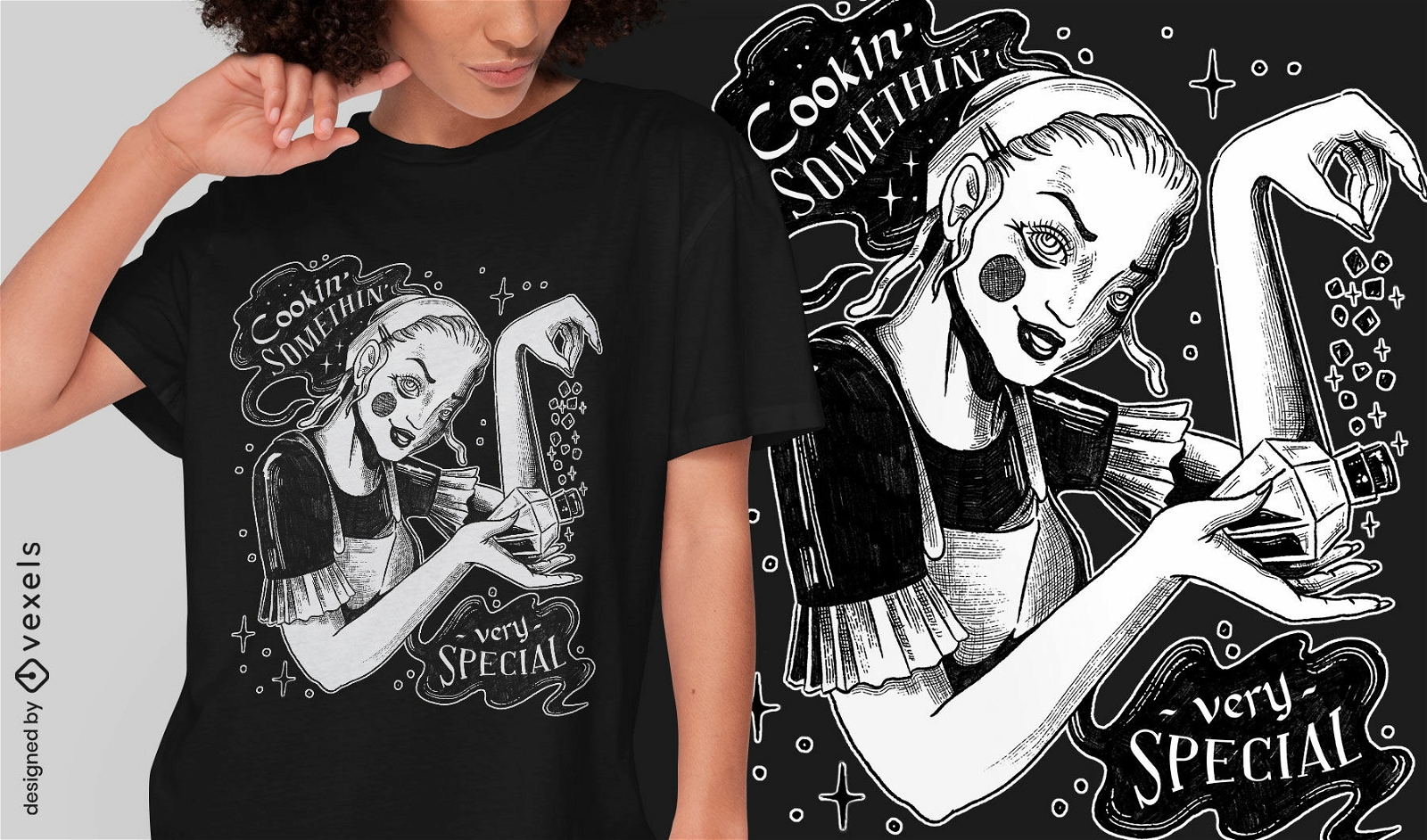 Design de camiseta de poção de bruxa moderna