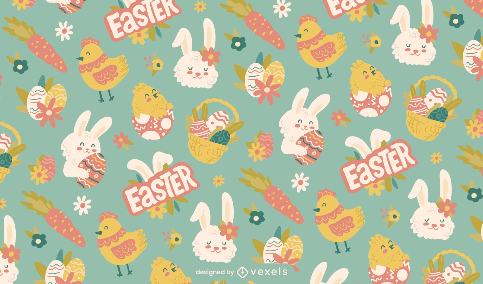Easter elements pattern design