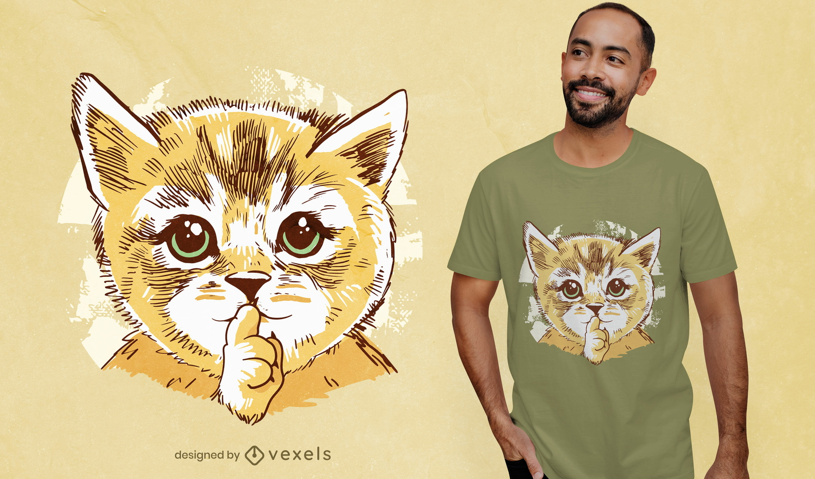 Lindo gato calla diseño de camiseta