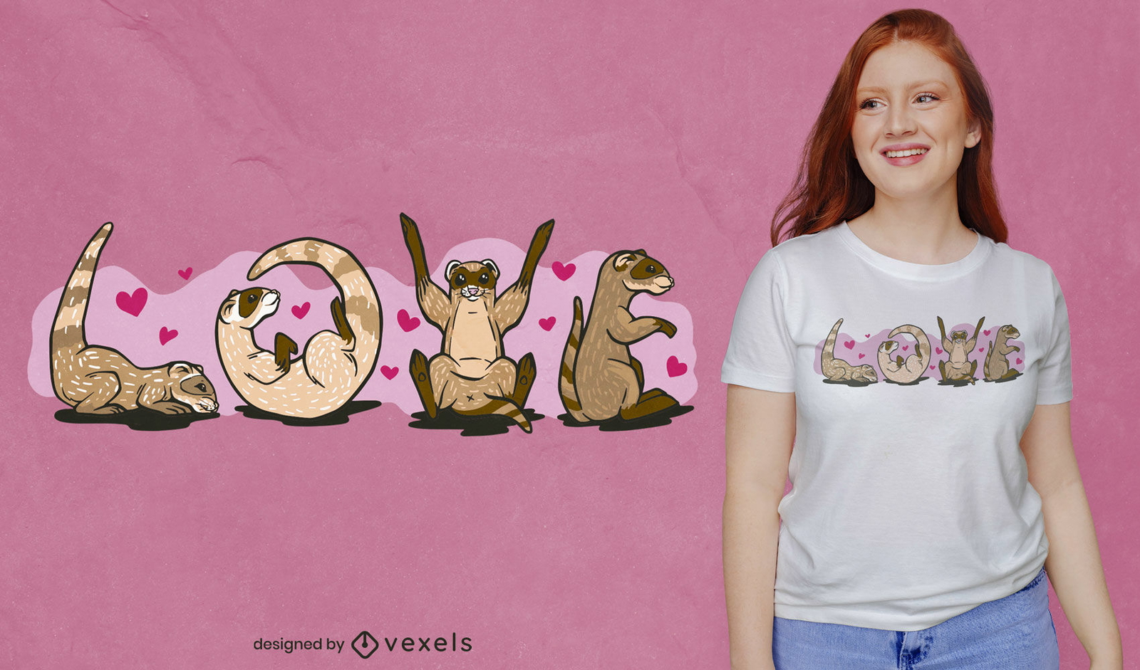 Hurón animales amor cita diseño de camiseta