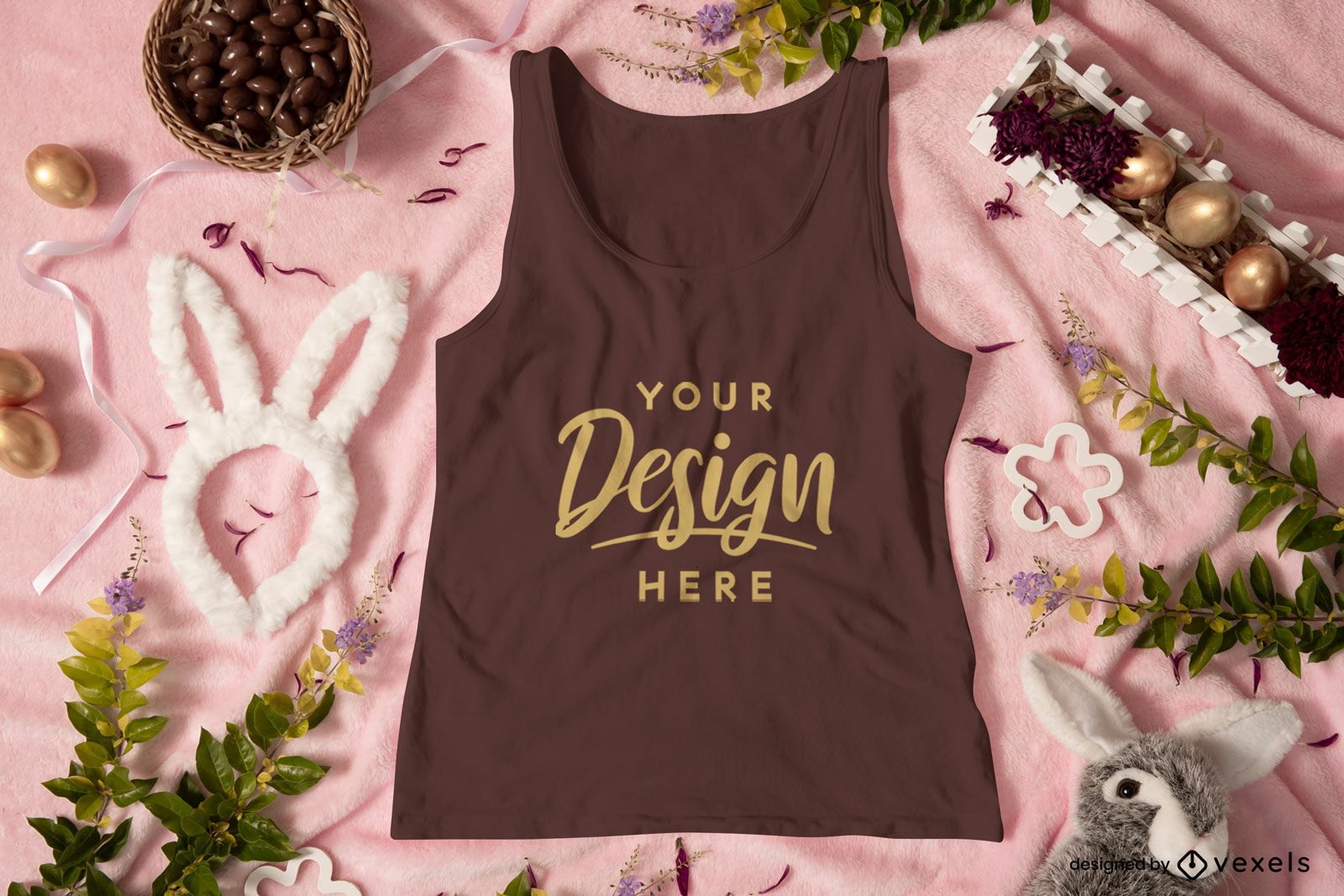 Easter elements tanktop mockup design