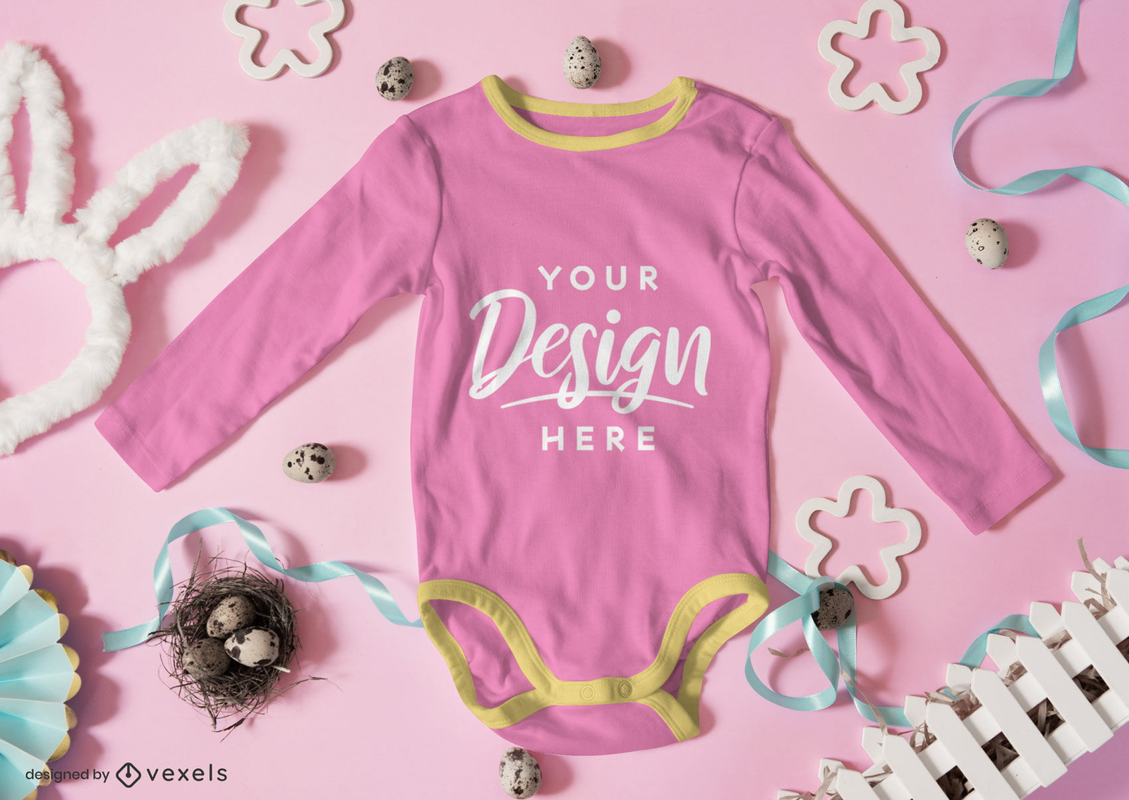 Diseño de maqueta de onesie de pascua