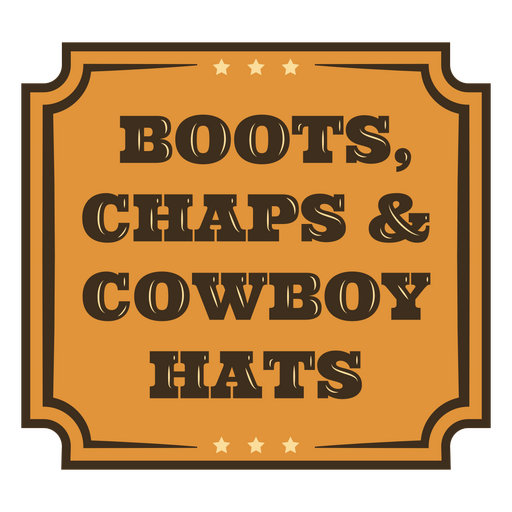 Distintivo de citação de traje de cowboy