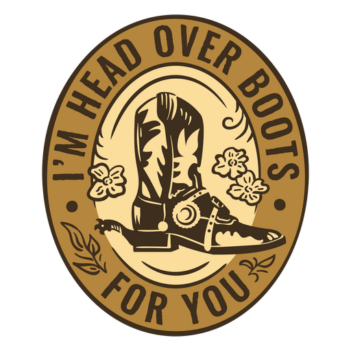 Boots cowboy quote badge PNG Design