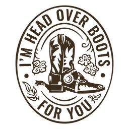 Insignia de cita simple de botas de vaquero Diseño PNG