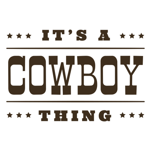 Um distintivo de citação simples de coisa de cowboy Desenho PNG