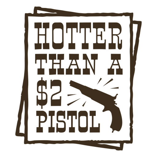 Distintivo de citação simples de cowboy de pistola
