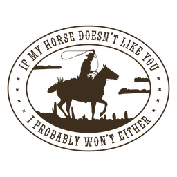 Distintivo de citação simples de vaqueiro de cavalo Desenho PNG