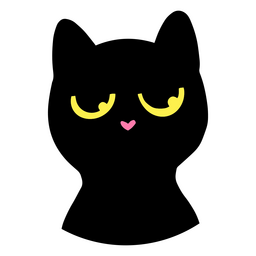 Black cat eyes cartoon PNG Design
