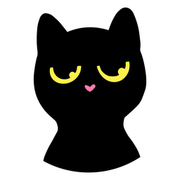 Cartoon mit schwarzen Katzenaugen PNG-Design