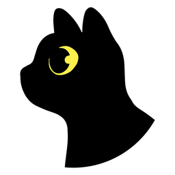 Black cat side eye cartoon PNG Design