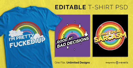 camiseta escalable arcoiris psd