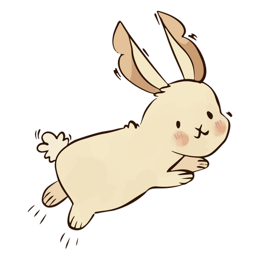 Cute bunny jumping character PNG Design
