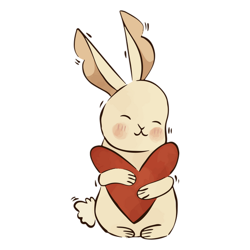 Cute bunny heart character