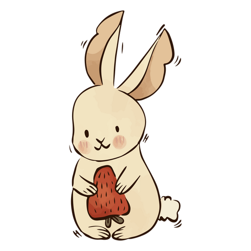 Cute bunny strawberry character PNG Design