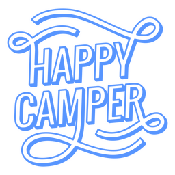 Happy Camper Stroke Zitat PNG-Design