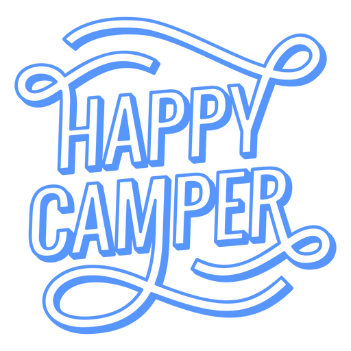 Happy Camper Stroke Zitat PNG-Design