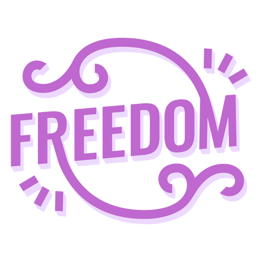 Freedom flat quote PNG Design