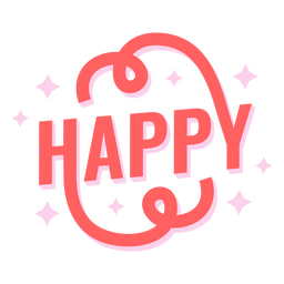 Happy flat quote PNG Design