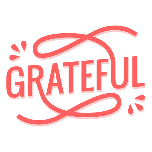 Grateful flat quote popular words PNG Design