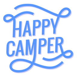 Happy camper flat quote popular words PNG Design
