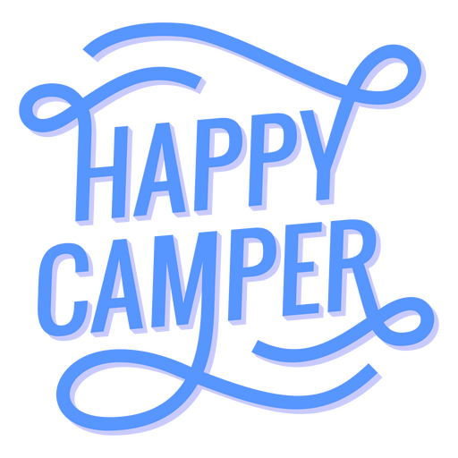 Happy Camper Flat Zitat beliebte W?rter