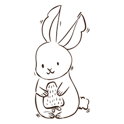 Lindo conejito fresa animal Diseño PNG