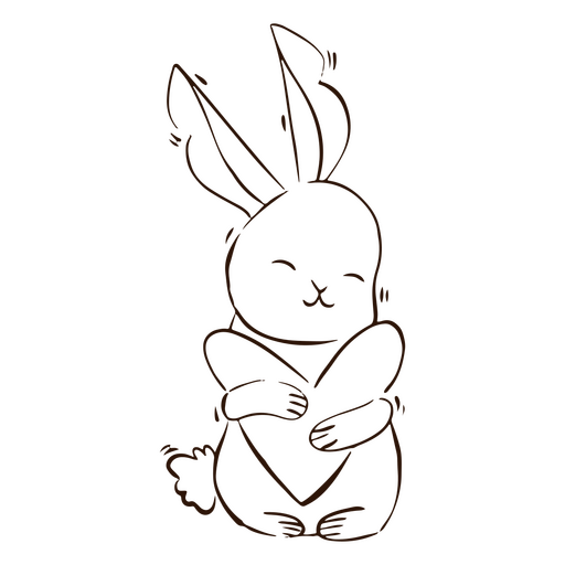 Lindo conejito corazón animal Diseño PNG