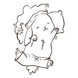 Animal de sono de coelhinho fofo Desenho PNG