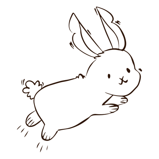 Cute bunny jump animal PNG Design