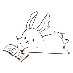 Cute bunny book animal PNG Design