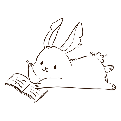 Animal de livro de coelhinho fofo Desenho PNG