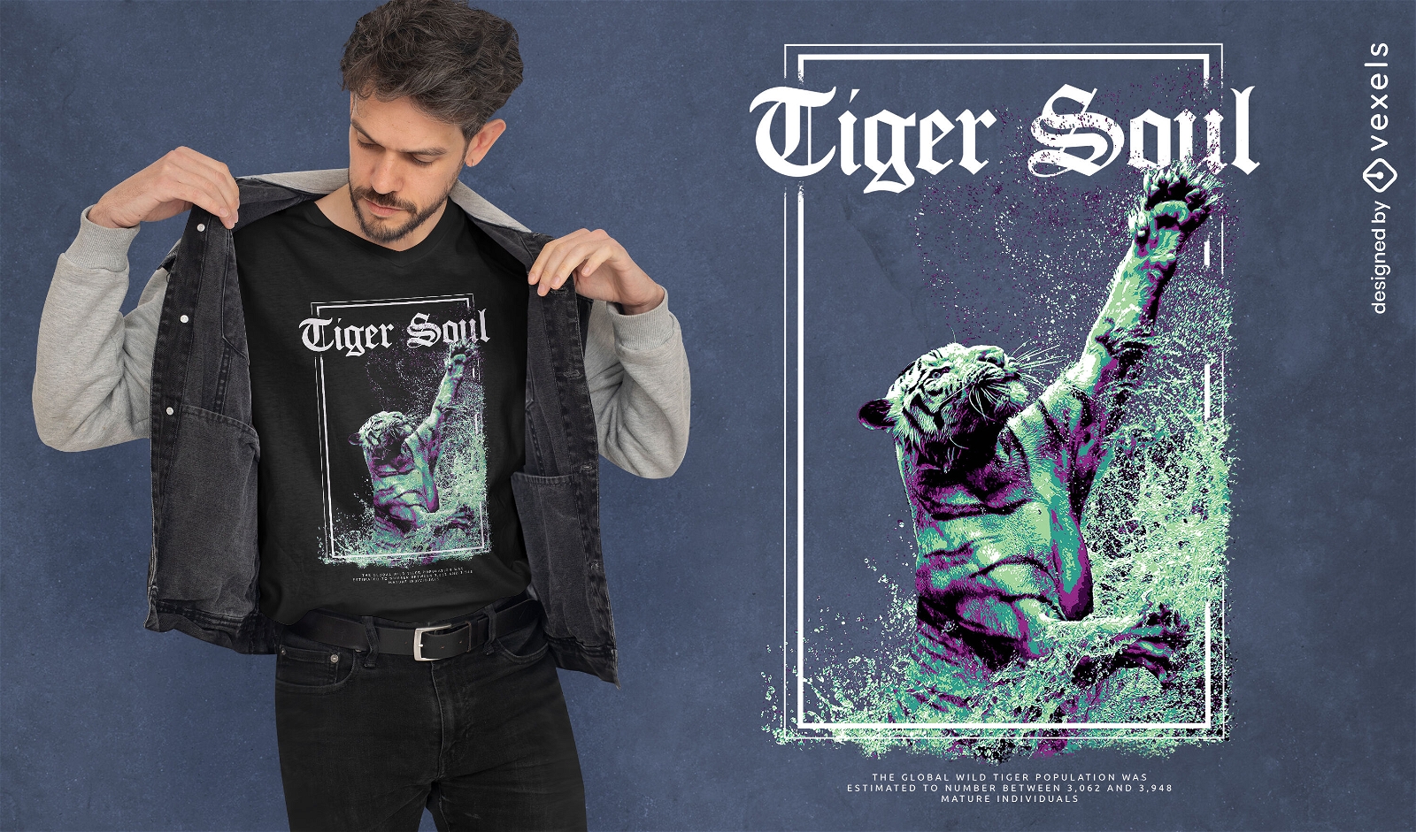 Design de camiseta de salto de tigre