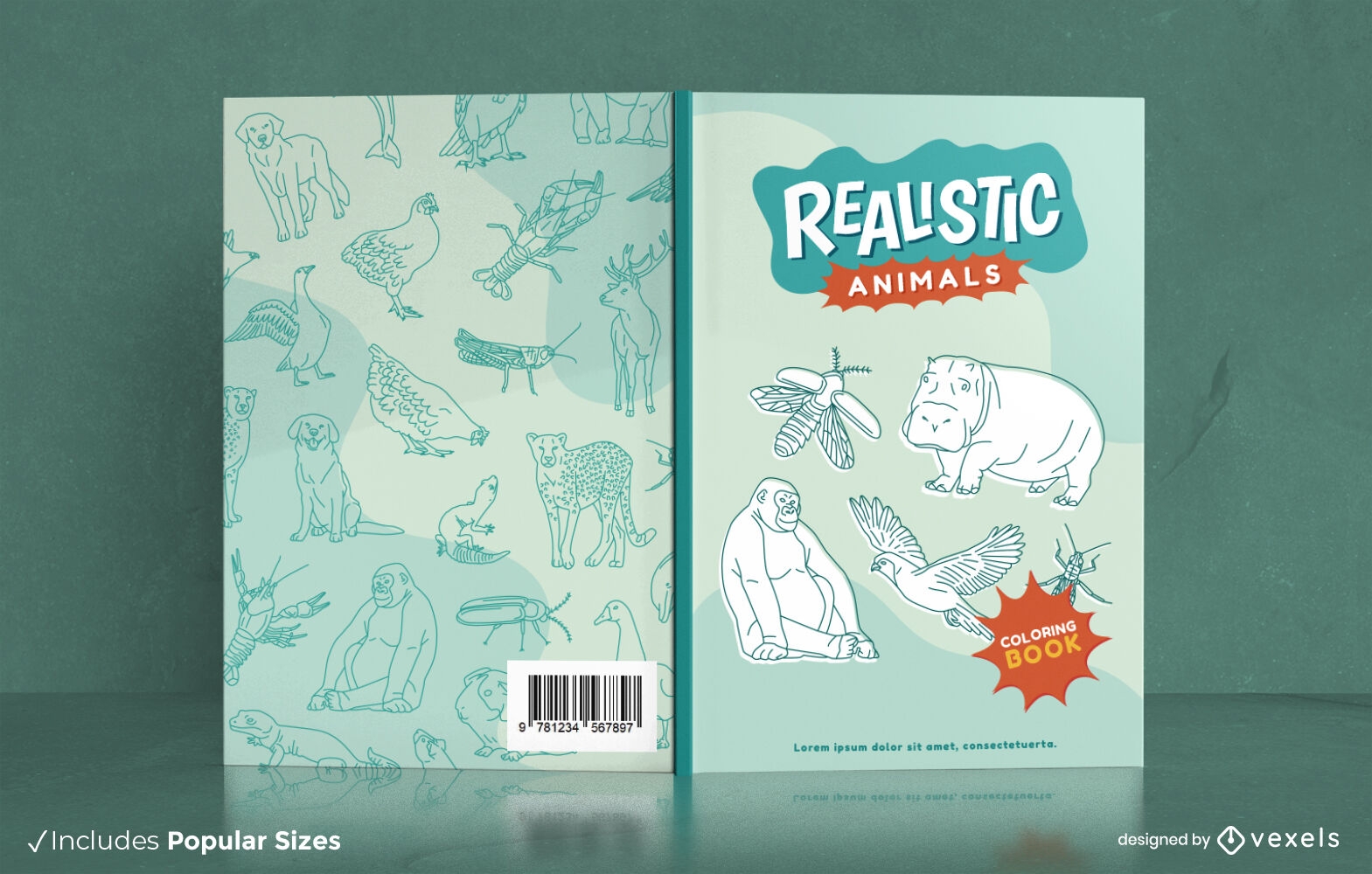 Buchcover mit realistischen Tieren
