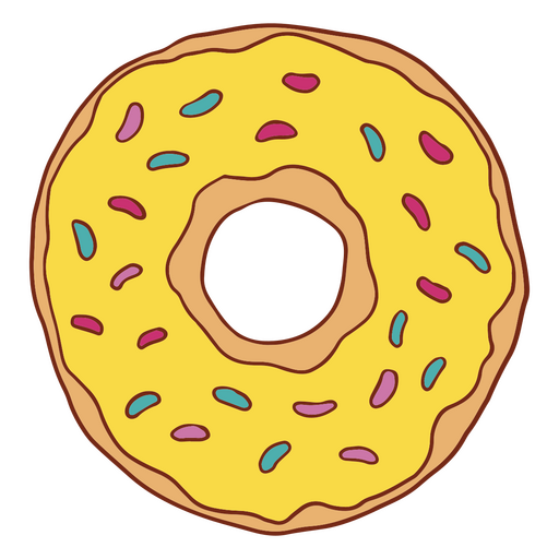 Donut-Farbstrich gelb PNG-Design