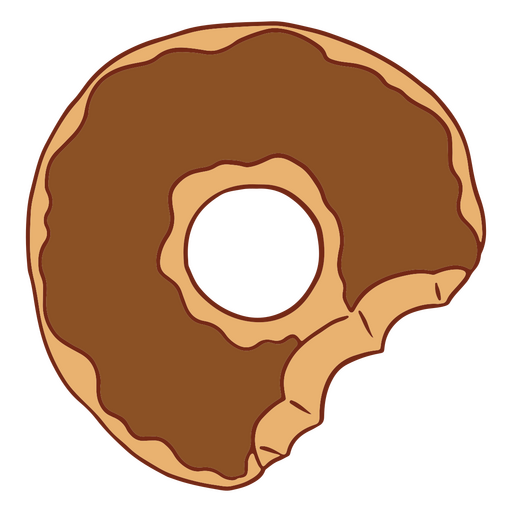 Gebissener Donut-Farbstrich PNG-Design