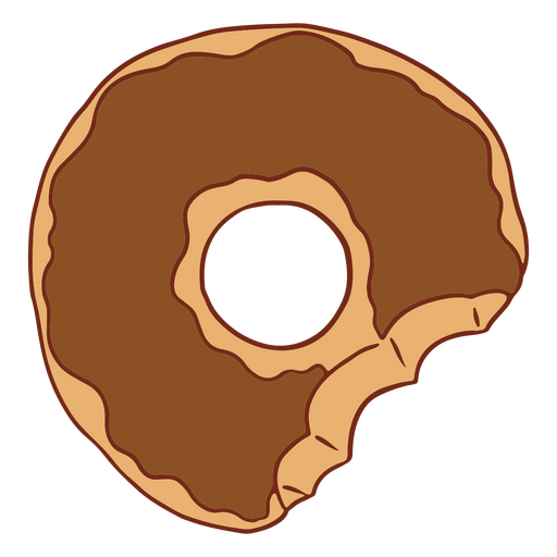 Traço de cor de rosquinha mordida Desenho PNG