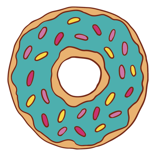 Traço de cor de rosquinha vitrificada azul Desenho PNG