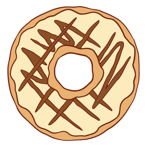 Chocolate branco de traço de cor de rosquinha vitrificado Desenho PNG