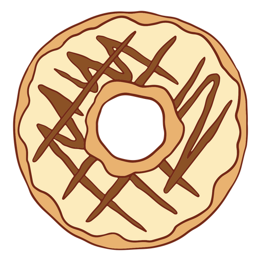 Donut color trazo chocolate blanco glaseado Diseño PNG