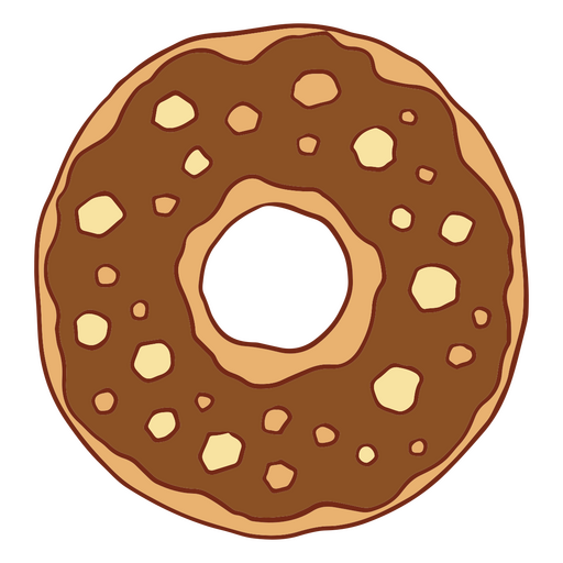Donut color trazo chocolate Diseño PNG