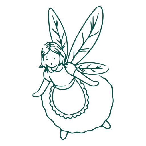 Fairy magical cute simple stroke creature PNG Design