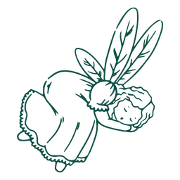Feenhafte magische schlafende einfache Strichkreatur PNG-Design