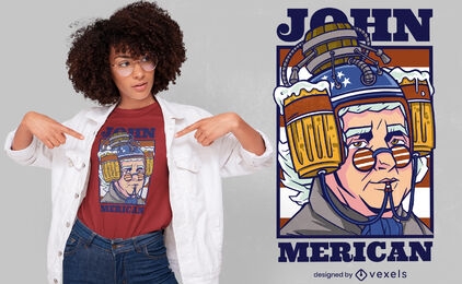 Design de camiseta de paródia americana de John