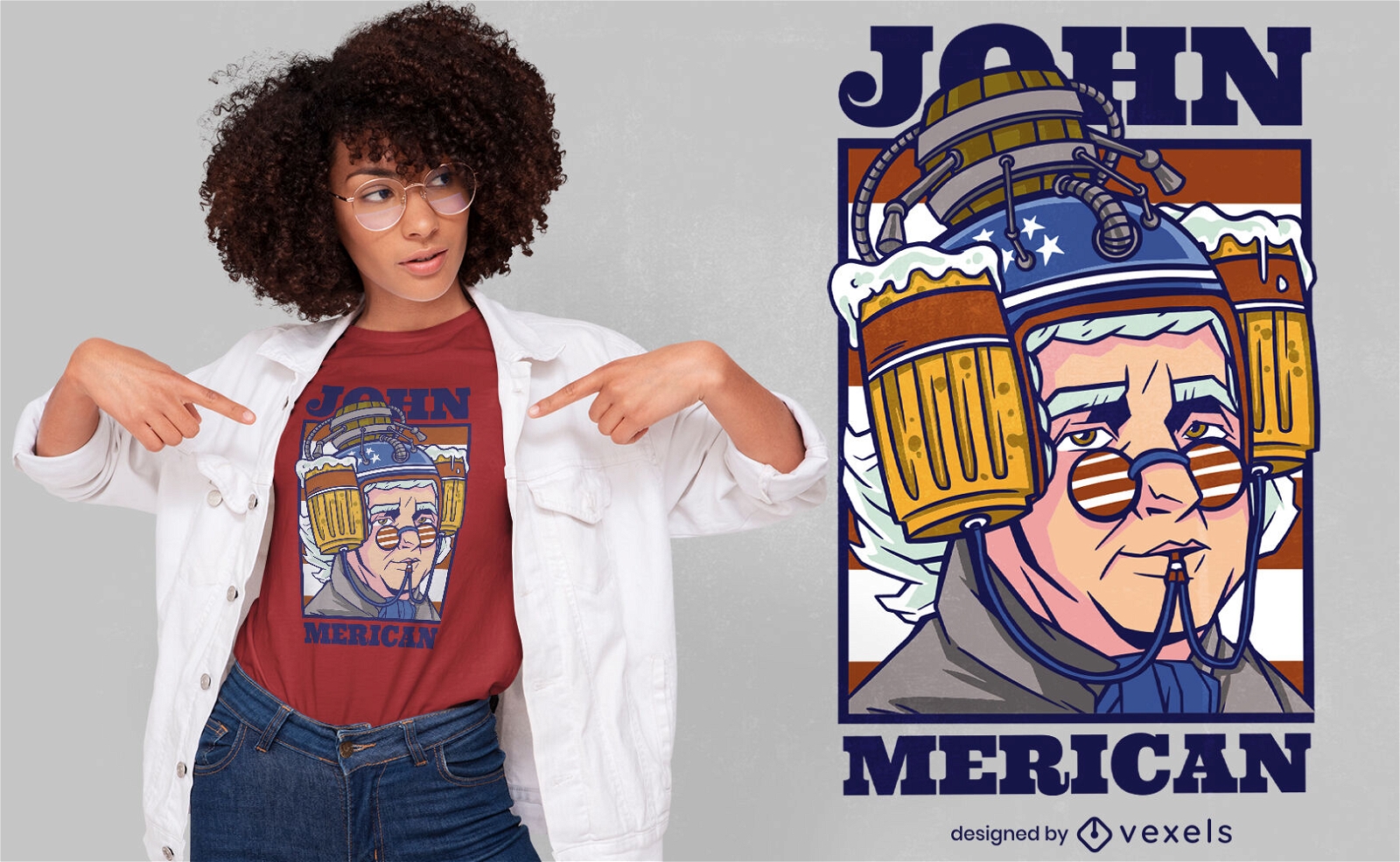 John merican parody t-shirt design