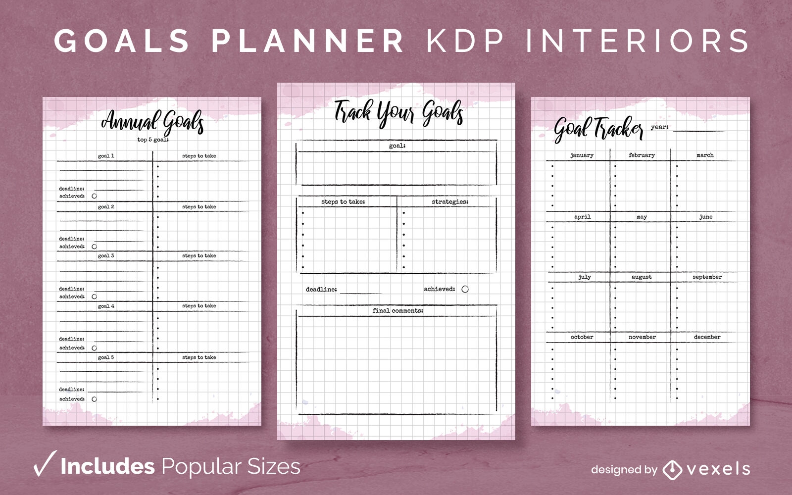 Goal planner Diary Template KDP Interior Design