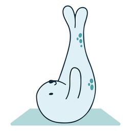 Selo personagem de ioga animal marinho